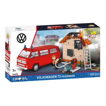 Termékkép a dobozról - COBI 24635 - Volkswagen T3 Feuerwehr - tűzoltó kisbusz modell