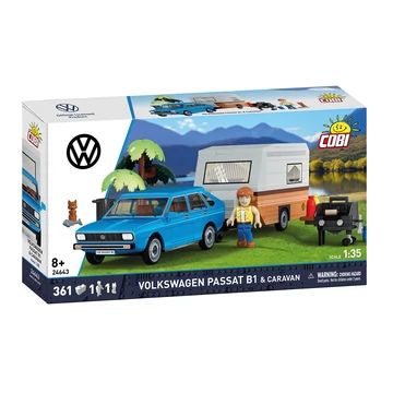 Termékkép a dobozról - COBI 24643 - Volkswagen Passat B1 & Caravan - klasszikus autó és lakókocsi szett