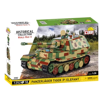Termékkép a dobozról -COBI-2582 – Panzerjäger Tiger (P) Elefant páncélvadász – 100% kompatibilis minden más kedvelt márkával