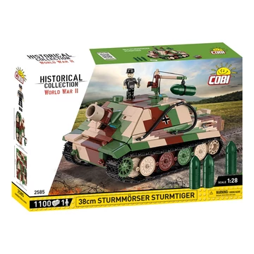 Termékkép a dobozról -COBI-2585 – 38 cm Sturmmörser Sturmtiger rohammozsár – 100% kompatibilis minden más kedvelt márkával