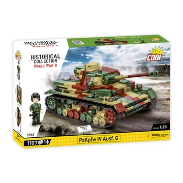 Termékkép a dobozról -COBI-2592 – PzKpfw IV Ausf. G közepes harckocsi – 100% kompatibilis minden más kedvelt márkával