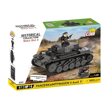Termékkép a dobozról -COBI-2597 – Panzerkampfwagen II Ausf. F könnyű harckocsi – 100% kompatibilis minden más kedvelt márkával