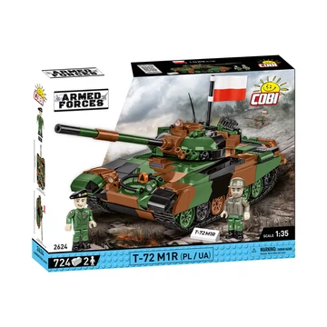 Termékkép a dobozról -COBI-2624 – T-72 M1R – Lengyel/Ukrán harckocsi – 100% kompatibilis minden más kedvelt márkával