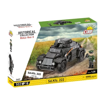 Termékkép a dobozról -COBI-2657 – Sd.Kfz. 222 páncélozott felderítő jármű – 100% kompatibilis minden más kedvelt márkával