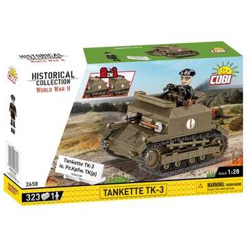 Termékkép a dobozról -COBI-2658 – Tankette TK-3 / Le. PzKpfw TK(P) könnyű harckocsi – 100% kompatibilis minden más kedvelt márkával