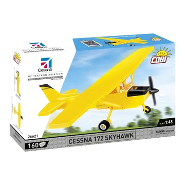 Termékkép a dobozról -COBI-26621 – Cessna 172 Skyhawk (Sárga) – 100% kompatibilis minden más kedvelt márkával