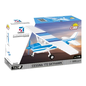 Termékkép a dobozról -COBI-26622 – Cessna 172 Skyhawk (Fehér-Kék) – 100% kompatibilis minden más kedvelt márkával