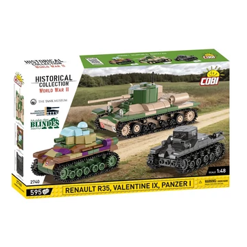 Termékkép a dobozról - COBI 2740 - Valentine IX / Panzer I / Renault R35 - 3 az 1-ben történelmi tank készlet