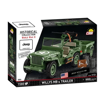 Termékkép a dobozról -COBI-2804 – Jeep Willys MB utánfutóval – Executive Edition – 100% kompatibilis minden más kedvelt márkával