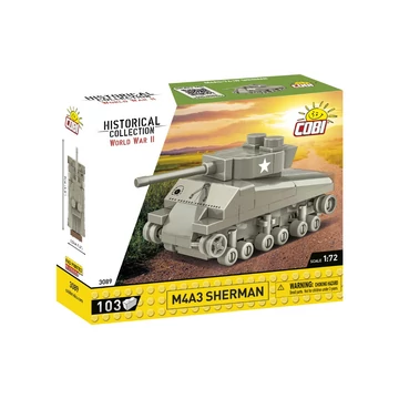Termékkép a dobozról -COBI-3089 – M4A3 Sherman – amerikai közepes harckocsi – 100% kompatibilis minden más kedvelt márkával