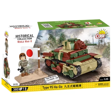Termékkép a dobozról -COBI-3115 – Type 95 Ha-Go – japán könnyű harckocsi – 100% kompatibilis minden más kedvelt márkával