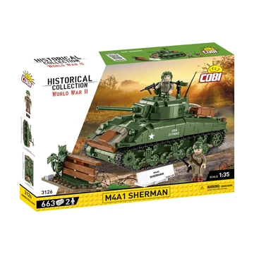 Termékkép a dobozról - COBI 3126 - M4A1 Sherman - amerikai közepes harckocsi 