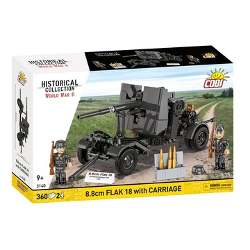Termékkép a dobozról - COBI - 3140 - 8,8 cm Flak 18 löveg vontatókocsival - német légvédelmi ágyú készlet 