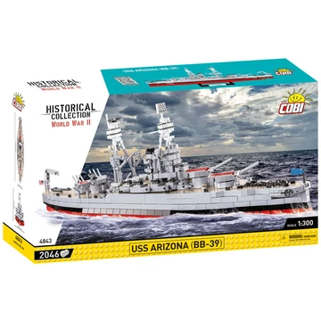 Termékkép a dobozról -COBI-4843 – USS Arizona (BB-39) – amerikai csatahajó – 100% kompatibilis minden más kedvelt márkával