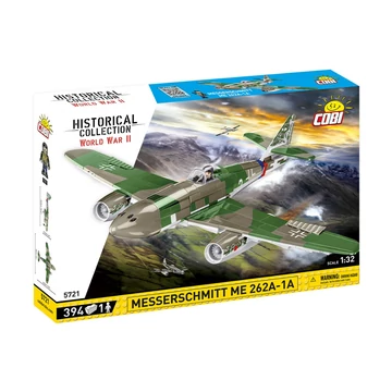 Termékkép a dobozról -COBI-5721 – Messerschmitt Me 262A-1A – német sugárhajtású vadászrepülőgép – 100% kompatibilis minden más kedvelt márkával