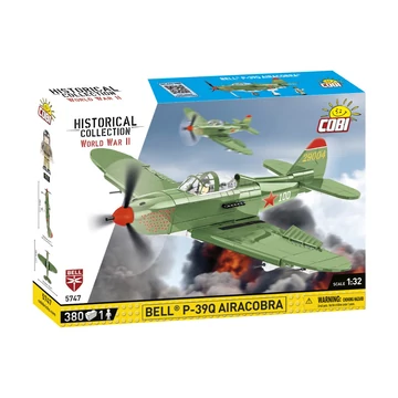 Termékkép a dobozról -COBI-5747 – Bell P-39Q Airacobra – szovjet vadászrepülőgép – 100% kompatibilis minden más kedvelt márkával