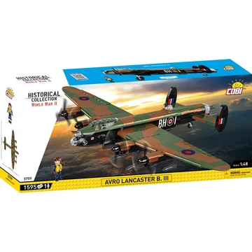 Termékkép a dobozról -COBI-5759 – Avro Lancaster B Mk.I/III 300 Sqdn RAF – brit nehézbombázó – 100% kompatibilis minden más kedvelt márkával
