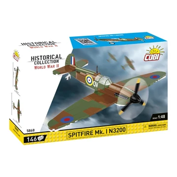 Termékkép a dobozról -COBI-5868 - Spitfire Mk.I N3200 brit vadászgép – 100% kompatibilis minden más kedvelt márkával