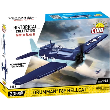 Termékkép a dobozról -COBI-5883 - Grumman F6F Hellcat vadászgép – 100% kompatibilis minden más kedvelt márkával