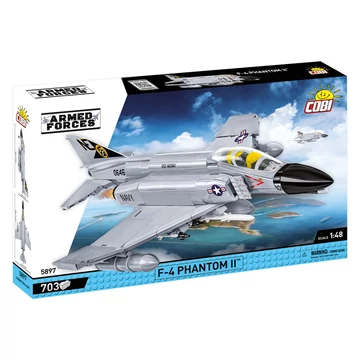Termékkép a dobozról -COBI-5897 – F-4 Phantom II – Amerikai többfeladatú vadászbombázó – 100% kompatibilis minden más kedvelt márkával