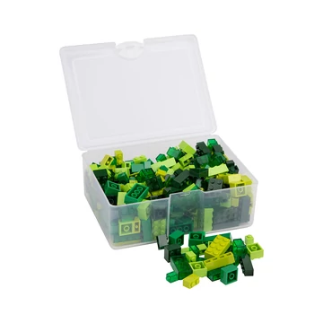 Termékkép a dobozról - Q-BRiCKS® | 300 db-os vegyes építőkocka készlet különböző zöld színekben