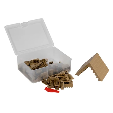 Termékkép a dobozról - Q-BRiCKS® | 150 db-os építőkocka készlet | bézs tetőelemek