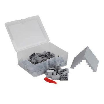 Termékkép a dobozról - Q-BRiCKS® | 150 db-os építőkocka készlet | világosszürke tetőelemek