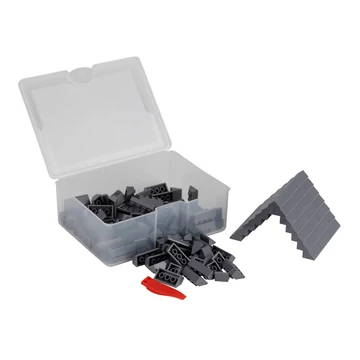 Termékkép a dobozról - Q-BRiCKS® | 150 db-os építőkocka készlet | sötétszürke tetőelemek