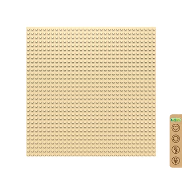 Termékkép a dobozról - BiOBUDDi® BB-0095 | építőjáték alaplap | 32x32 bütyök bézs