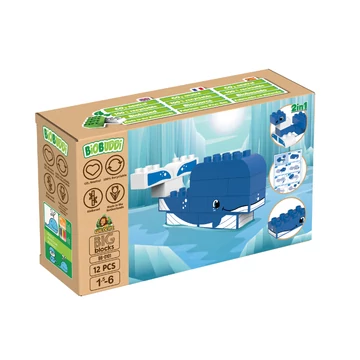 Termékkép a dobozról - BiOBUDDi® BB-0101 | bio építőjáték | Sarkvidék - 2 az 1-ben bálna vagy fóka