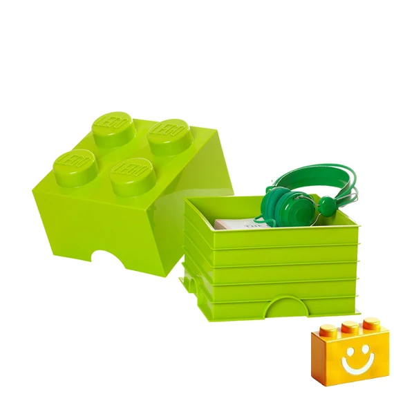Termékkép a dobozról - LEGO® Kiegészítő - Tároló kocka 4-es halvány zöld