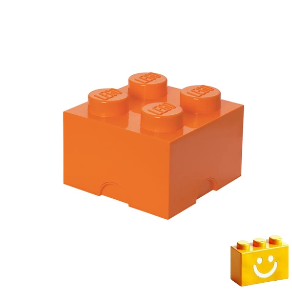 Termékkép a dobozról - LEGO® Kiegészítő - Tároló kocka 4-es narancs