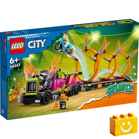 Termékkép a dobozról - LEGO® 60357 Kaszkadőr járgány és tűzgyűrű kihívás