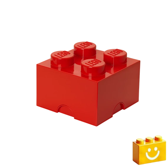 Termékkép a dobozról - LEGO® Kiegészítő - Tároló kocka 4-es piros