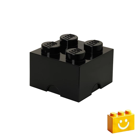 Termékkép a dobozról - LEGO® Kiegészítő - Tároló kocka 4-es fekete