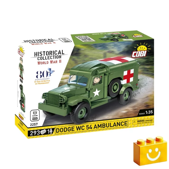 Termékkép a dobozról -COBI-2257 – Dodge WC-54 Mentőautó – 100% kompatibilis minden más kedvelt márkával