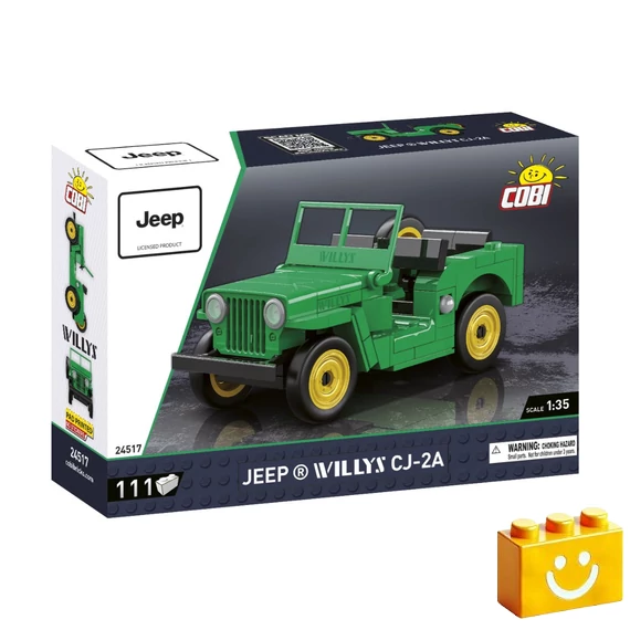 Termékkép a dobozról -COBI-24517 – Jeep Willys CJ-2A (Zöld) – 100% kompatibilis minden más kedvelt márkával