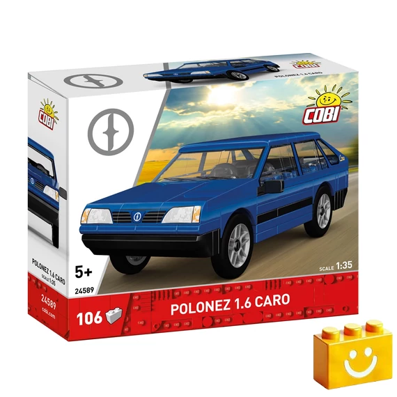 Termékkép a dobozról - COBI 24589 - FSO Polonez 1,6 Caro - klasszikus lengyel személyautó modell 