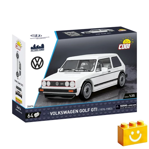 Termékkép a dobozról -COBI-24614 – Volkswagen Golf GTI (1976–1983) – fehér – 100% kompatibilis minden más kedvelt márkával