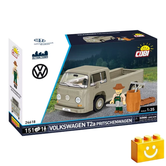 Termékkép a dobozról -COBI-24618 – Volkswagen T2a platós kisteherautó – 100% kompatibilis minden más kedvelt márkával