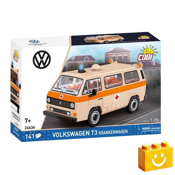 Termékkép a dobozról - COBI 24636 - Volkswagen T3 Krankenwagen - mentő kisbusz modell