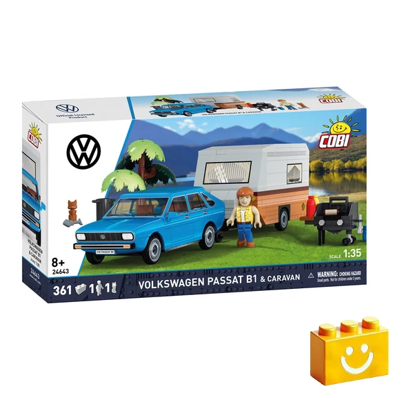 Termékkép a dobozról - COBI 24643 - Volkswagen Passat B1 & Caravan - klasszikus autó és lakókocsi szett