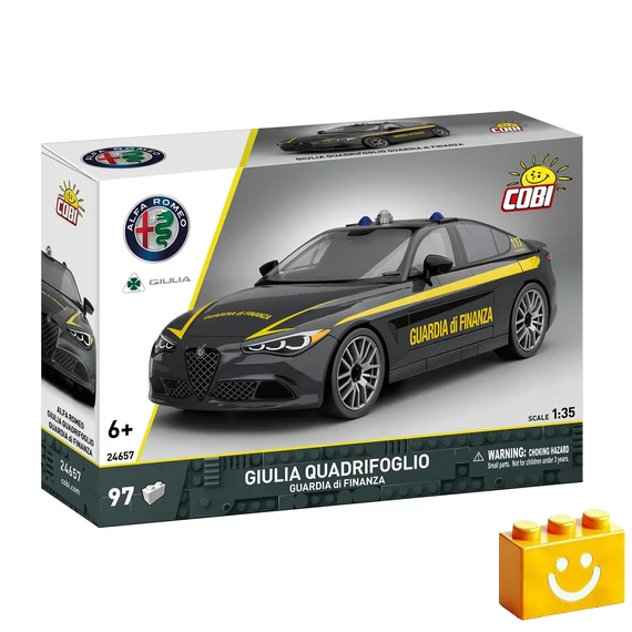 Termékkép a dobozról - COBI - 24657 - Alfa Romeo Giulia Quadrifoglio (zöld) - 100% kompatibilis minden más kedvelt márkával