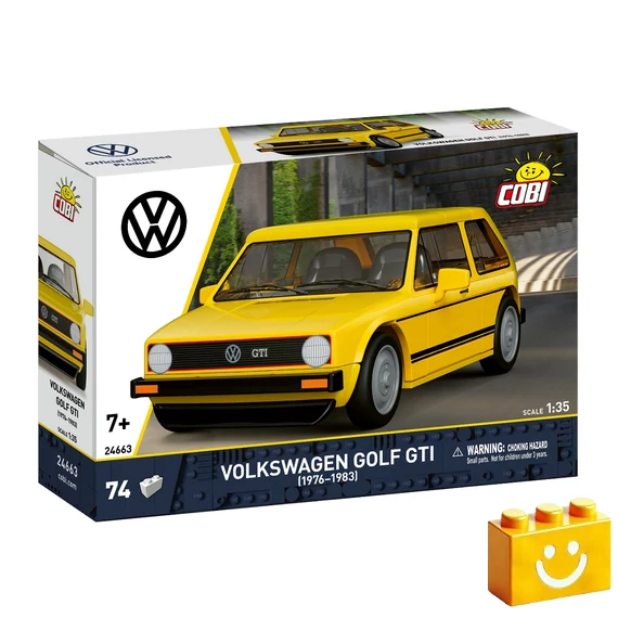 Termékkép a dobozról - COBI 24662 - Volkswagen Golf GTI sárga - 100% kompatibilis minden más kedvelt márkával