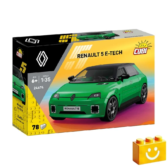 Termékkép a dobozról - COBI 24674 - Renault 5 E-Tech Electric - zöld