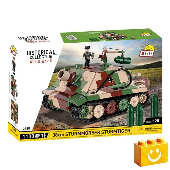 Termékkép a dobozról -COBI-2585 – 38 cm Sturmmörser Sturmtiger rohammozsár – 100% kompatibilis minden más kedvelt márkával