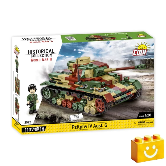 Termékkép a dobozról -COBI-2592 – PzKpfw IV Ausf. G közepes harckocsi – 100% kompatibilis minden más kedvelt márkával
