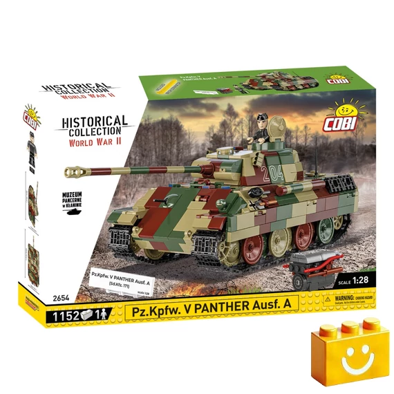 Termékkép a dobozról -COBI-2654 – Pz.Kpfw. V Panther Ausf. A közepes harckocsi – 100% kompatibilis minden más kedvelt márkával