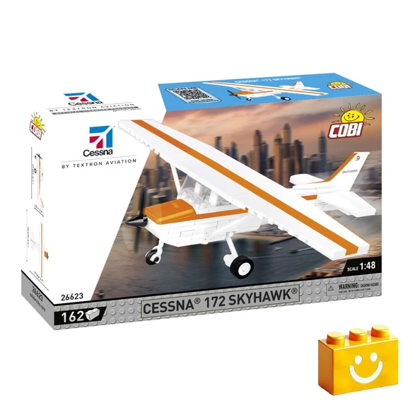 Termékkép a dobozról -COBI-26623 – Cessna 172 Skyhawk (Narancs) – 100% kompatibilis minden más kedvelt márkával