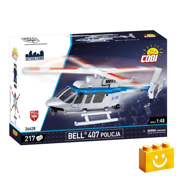 Termékkép a dobozról -COBI-26628 – Bell 407 – Rendőrség – 100% kompatibilis minden más kedvelt márkával